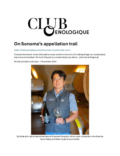 On Sonoma’s appellation trail cover