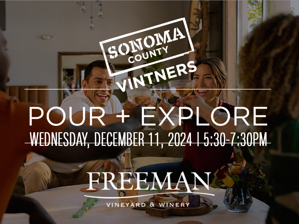 Join Us: Pour + Explore Sparkling Wines – A Sonoma Celebration  banner